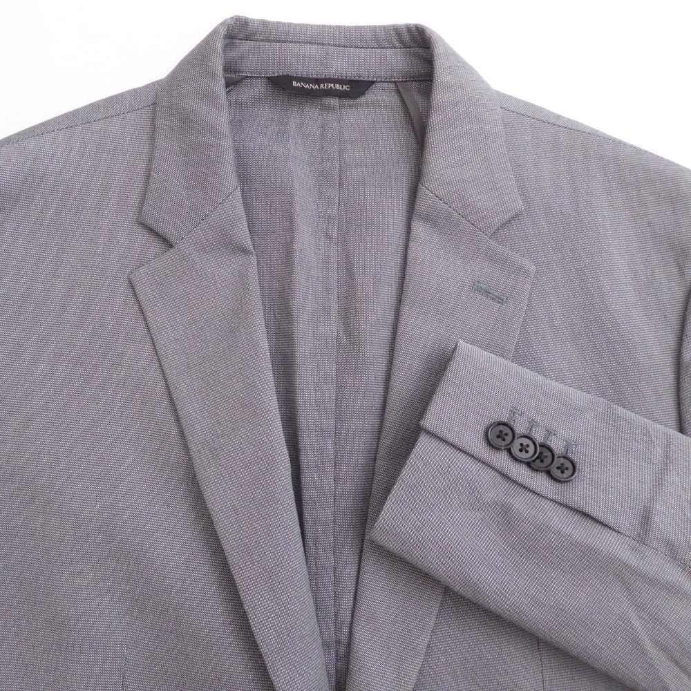 Banana Republic Mens Blazer Unlined Gray Cotton Spandex 42 Short Slim Fit